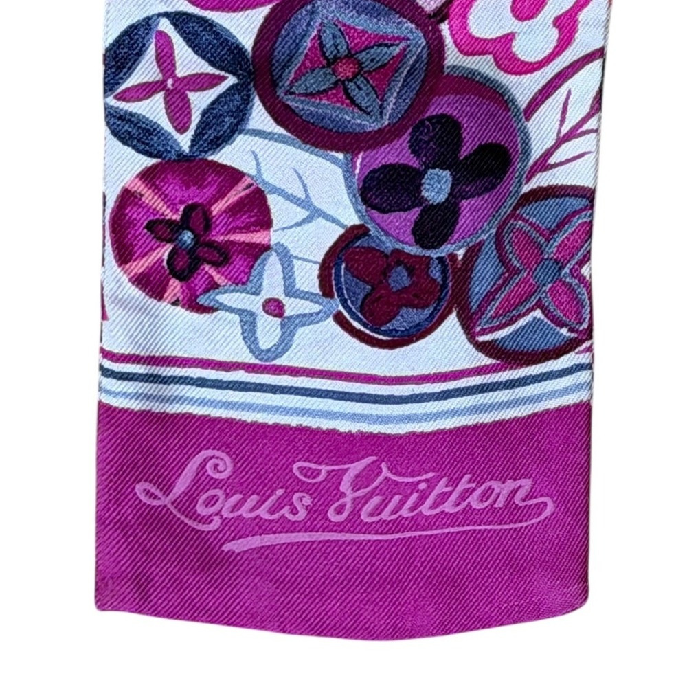 Louis Vuitton Violet Comete Silk Bandeau scarf in violet/ multicolor - Authentic - Picture 6 of 6
